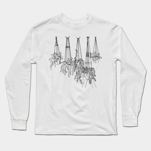 Macrame Plant Hanging Long Sleeve T-Shirt by themintgardener